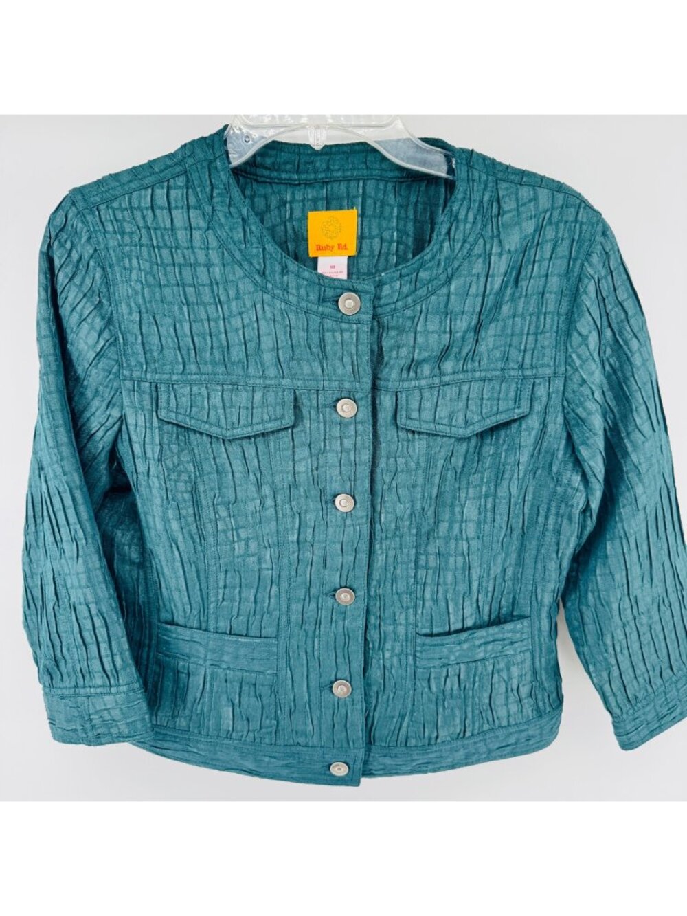 Ruby Road Mock Alligator Size 10 Teal Lightweight Moto Jacket